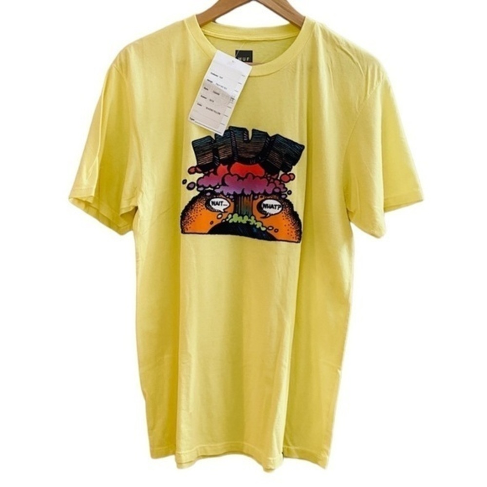 NWT HUF Pulp S/S Tee Size Medium in Blazing Yellow